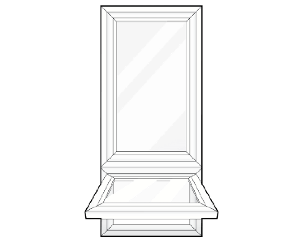 a line drawing of a casement awning style window
