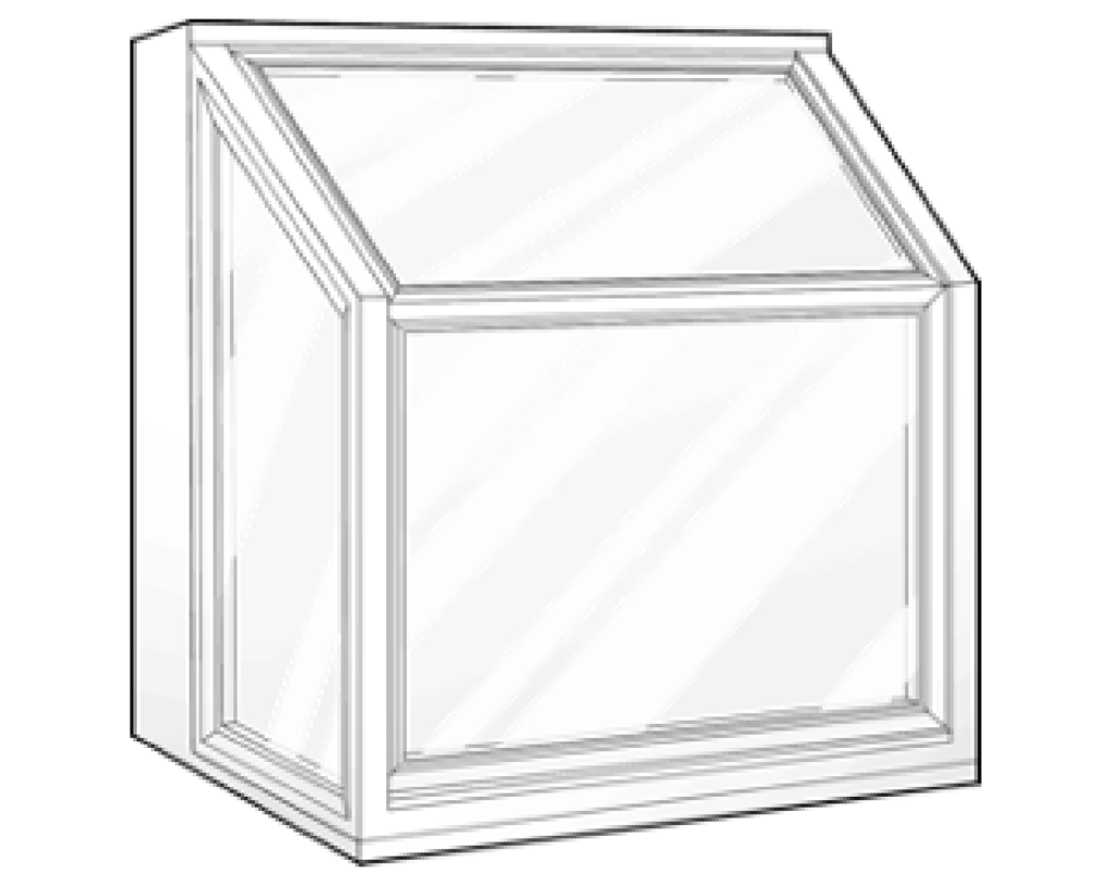 a line drawing of a garden style window