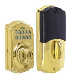 schlage home keypad deadbolt in the bright brass finish
