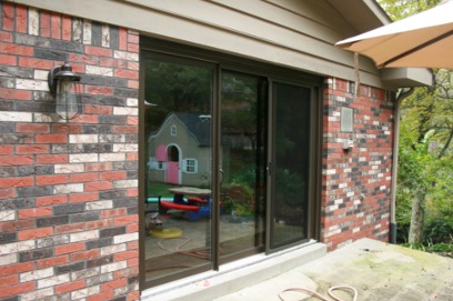 an exterior photo of a bronze platinum plus series patio door
