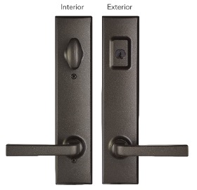 westcott style trilennium multi-point lock in the flat black finish interior and exterior view